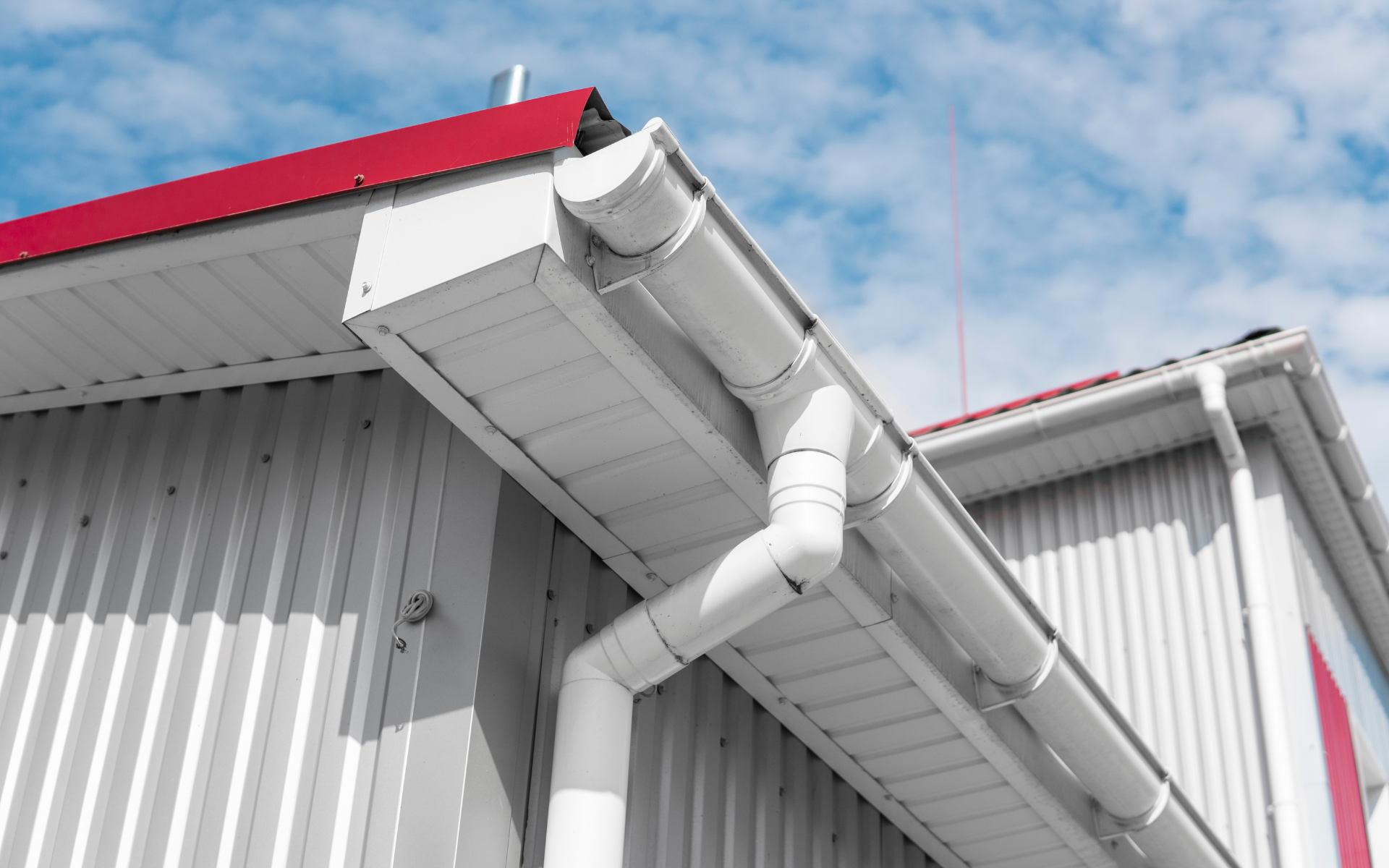 gutters on commercial metal building